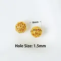 Detailansicht von 8mm Goldperlen mit Edelsteinen und 1.5mm Loch für DIY Schmuckdesign - Stil 04 Runde Perle-Blende 1,5 mm
