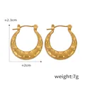Pendientes de aro dorados gruesos con acabado martillado y estilo de lujo minimalista - Estilo Martillado (F1282) / Dorado