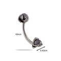 Silver stainless steel dragon claw barbell piercing with grey stone and 10mm length mark - Dark Gray (10#)
