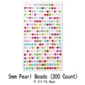 5mm multi-colored flatback half-round pearl stickers for DIY crafts 300pcs set - 5mm Colored Pearl / 300 Pcs 9.3x15.8cm