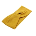 Ginger yellow ribbed knit twist headband for yoga and casual sports use - Yellow
