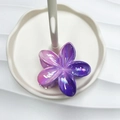 Gradient purple and pink resin flower hair claw clip with glossy finish - Purple & Pink AB