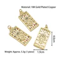 Hamsa-Hand Tarot-Anhänger mit 18K Vergoldung und bunten Zirkonia-Steinen besetzt - Stil G