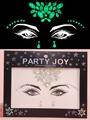 Luminous face jewel stickers with glow-in-the-dark green effect for music festivals - YG-027