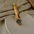 Orologio retrò da donna oro con quadrante quadrato verde e cinturino a maglia - Colore Oro Nero