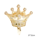 Golden crown foil balloon with polka dots and stripes, size 37x32cm for party decoration - Mini Crown Gold
