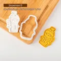 Snowman shape cookie cutter and stamper for Christmas baking DIY, size 4.3x7cm - 4.3x7cm
