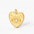 Pendentif coeur plaqué or 18k avec gravure mauvais œil et zircon blanc incrusté - 1# Coeur