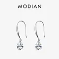 Elegant s925 sterling silver drop earrings with pear-cut sparkling cubic zirconia crystals - 925 Silver / Silver