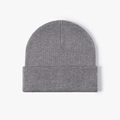 Classic light grey double-layered thick knitted beanie for men and women in winter - One Size / Gray (23B090)