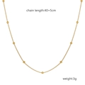 Golden bead necklace with 40+5cm chain length and minimalist 3g metal design - Gold Color Beaded Chain Only