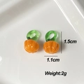 Miniature orange glass pumpkin pendant charm with 1.5cm height and 2g weight for jewelry DIY - Pumpkin
