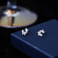 Eleganti orecchini a farfalla in argento sterling S999 con zirconi scintillanti - Farfalle grandi e piccole
