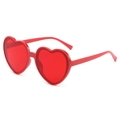 Chic red heart shaped party sunglasses with translucent frames for festive dressing - Red Frame Transparent Red Lens