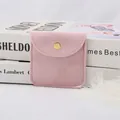 Dusty pink velvet jewelry pouch with golden snap closure, 8x8cm elegant gift bag - 8x8cm / Smoke Pink