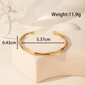 Elegant gold stainless steel bamboo cuff bracelet with adjustable open design for women - Bamboo Joint Shape