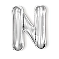 Silver foil letter N balloon for birthday parties and wedding decorations - 16-inch Silver Slim Letter Aluminum Foil Balloon (n)