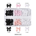Detailed view of assorted resin butterfly nail charms in various sizes and colors - 30 Pcs (4 Colors)