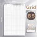 B5 grid spiral notebook with translucent PP cover, top-bound design, 80 sheets 160 pages - Plaid / B5 / Top-flip