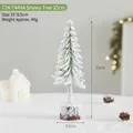 Mini 25cm flocked artificial Christmas tree with snow effect and natural wood base - T24-T444A Snow Tree 25cm