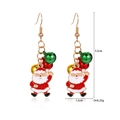 Christmas tree earrings with red bells showing 5.5cm height and 1.5cm width dimensions - Bell Santa Claus Earrings