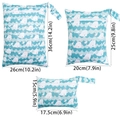 Three-piece set of waterproof baby diaper bags with blue whale patterns in various sizes - BF124 Ocean Whale
