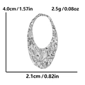 Onregelmatige ovale roestvrijstalen hanger met spookgezicht-textuur en afmetingen - Onregelmatige Ghost Face Holle Hanger / Zilver