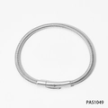 Sleek silver stainless steel snake chain bracelet with cylindrical clasp on white background - Silver Snake Chain Bracelet (PAS1049)