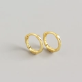 Minimalistische S925 sterling zilveren vergulde gedraaide touw hoepel oorbellen - 925 zilver / Goud