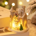 Luminous resin Christmas toy shop figurine with LED light and snow details - Style J