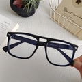 Occhiali neri con montatura quadrata modello ZN 3510 e lenti anti-luce blu - Nero Piatto 5 (Montatura Grande Unisex)