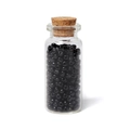 Perline di vetro nere da 3 mm in una piccola bottiglia di vetro con tappo di sughero per fai da te - Nero