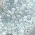 Light blue 10mm crackle glass beads with internal crystalline texture for DIY jewelry - 10MM Semi-white Crackle Light Blue