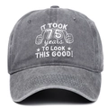 Cappellino da baseball vintage in cotone lavato ricamato per regalo di 75° compleanno - Grigio
