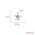 Pendentif tortue en acier inoxydable argenté avec dimensions détaillées 12x10,5mm - Style Carapace de Tortue (2#)