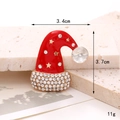 Sparkling red Christmas hat brooch with gold alloy base and rhinestones, 3.4cm x 3.7cm size - D2715 Jewel Christmas Hat