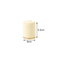 Beige velvet ring display stand with gold metal base, 4cm diameter by 5.3cm height - Medium Cylindrical Ring Stand / Beige