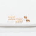 Gothic 555 Engelzahl Ohrstecker in Roségold-Finish mit Schmetterlings-Verschluss - 555 Roségold