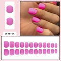 Detail of DFYM-24 short square matte pink press-on nails set with 24 durable pieces - Matte Pink (DFYM-24)