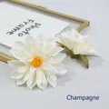 Artificial champagne dahlia flower head with yellow stamens and layered petals - Champagne