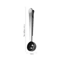 Polished silver stainless steel coffee measuring scoop with 17.3cm bag sealer clip - Bulk/Loose Packaging / Black