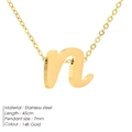 Minimalistische Halskette aus 14K vergoldetem Edelstahl mit Kleinbuchstabe n - Kleinbuchstabe n / Gold