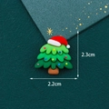 DIY Christmas tree resin accessory in green with red hat, size 2.3cm by 2.2cm - Christmas Tree