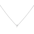 Polished silver letter P pendant on a delicate cable chain necklace with sleek finish - Steel P
