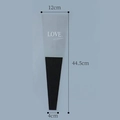 Single rose bouquet bag with LOVE print in transparent and black finish, 44.5cm height - LOVE Style Single-Stem Bag (Black)
