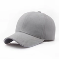Classic gray unisex curved brim baseball cap with six-panel structure in solid color - Adjustable / Gray
