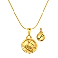 Collier avec pendentif signe du zodiaque Taureau en acier inoxydable plaqué or 18 carats - Taureau (SP343G-2)
