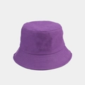 Classic bright purple canvas bucket hat with minimalist flat top design for summer - M (56-58cm) / Deep purple
