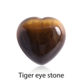 Polished 15mm heart-shaped tiger eye stone with golden and dark brown stripes - Tiger Eye