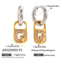 Maßtabelle für Gold-Herzschloss-Ohrringe mit rosa Kristallen und Edelstahl-Details - Bicolor Rosa Herzschloss Anhänger (JDE0209005-PS)